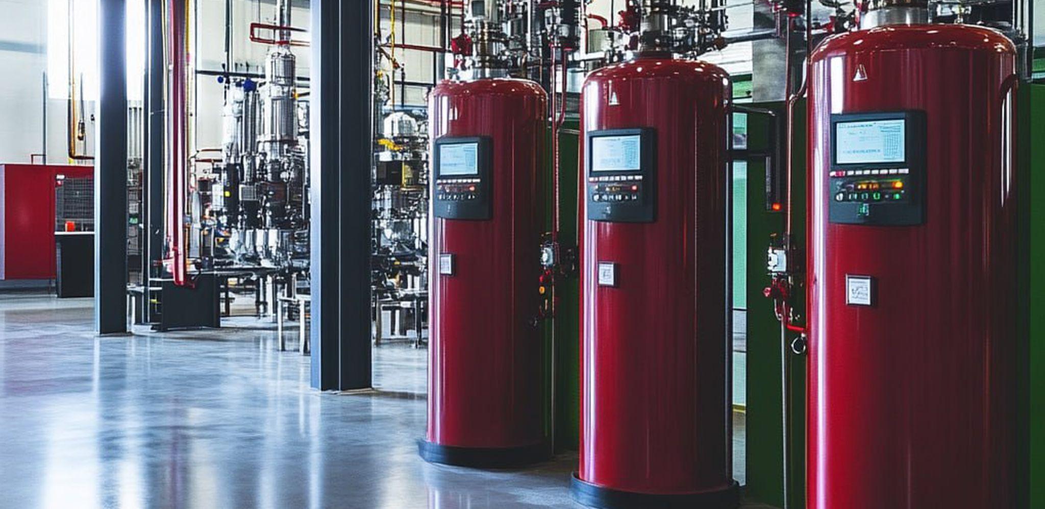 Industrial fire suppression system tanks